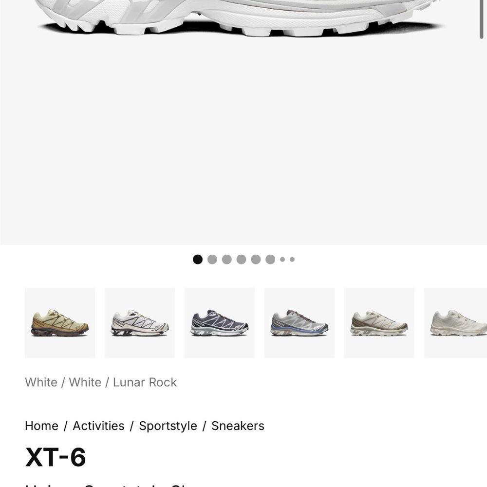 Salomon White and Lunar Rock XT-6 - Picture 5 of 6